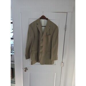 #45 VTG Oscar de la Renta Houndstooth Blazer 52% Silk 48% Wool | Brown Tan | 48R